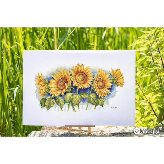Merejka Bright Sunflowers Counted Cross Stitch Kit